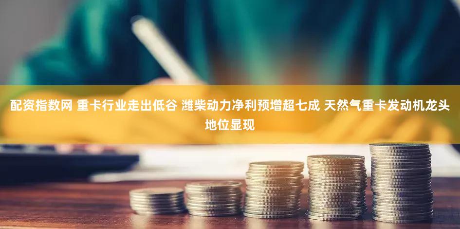 配资指数网 重卡行业走出低谷 潍柴动力净利预增超七成 天然气重卡发动机龙头地位显现