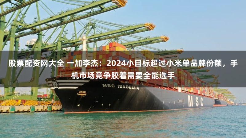 股票配资网大全 一加李杰：2024小目标超过小米单品牌份额，手机市场竞争胶着需要全能选手