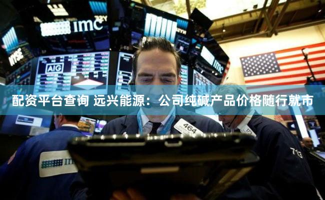 配资平台查询 远兴能源：公司纯碱产品价格随行就市