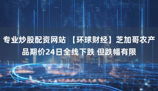 专业炒股配资网站 【环球财经】芝加哥农产品期价24日全线下跌 但跌幅有限